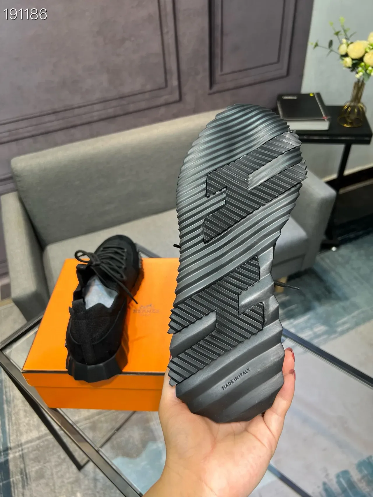 Black Knit and Suede Lace-Up Lifestyle Sneakers 3