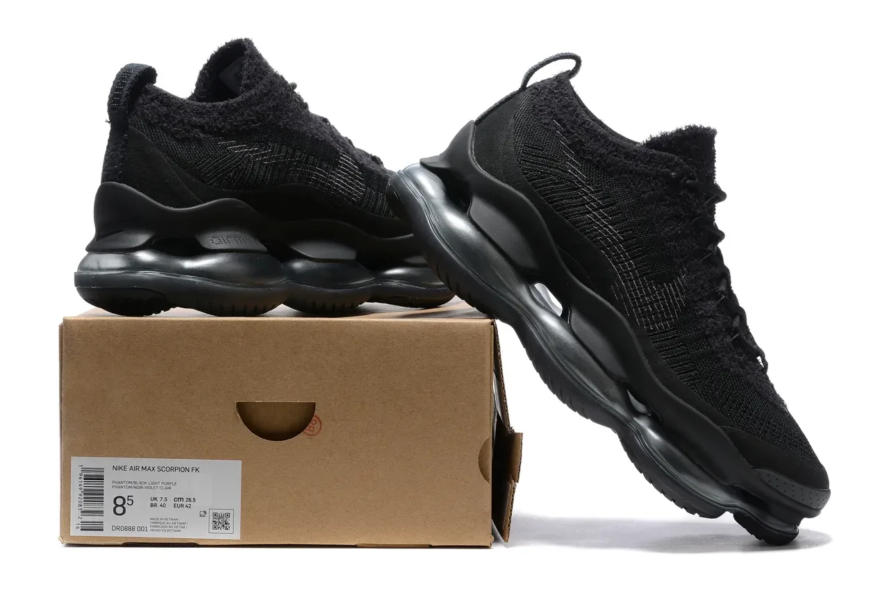 Black Knit Upper Sculpted Midsole Air Unit Lifestyle Sneaker 8