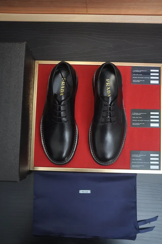 Black Leather Cap Toe Platform Oxford Shoes 5