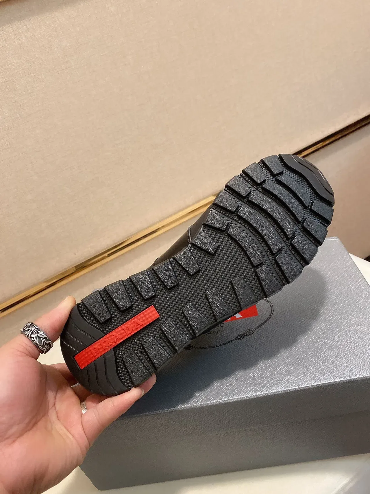 Black Leather Low-Top Lace-Up Sneaker 2