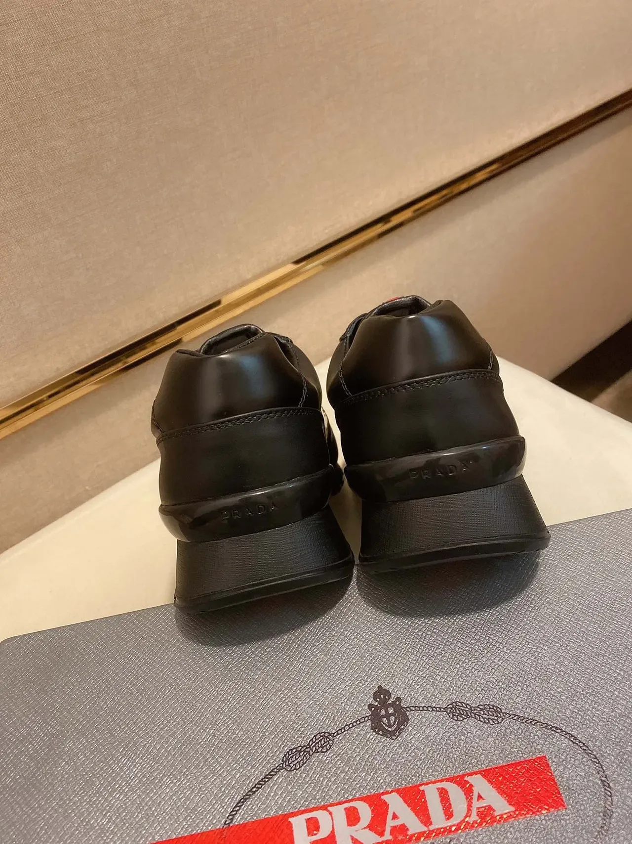 Black Leather Low-Top Lace-Up Sneaker 3