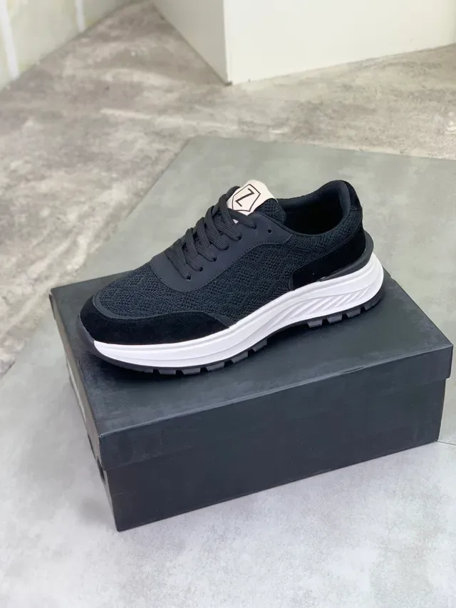 Black Mesh and Suede Lifestyle Sneaker 4