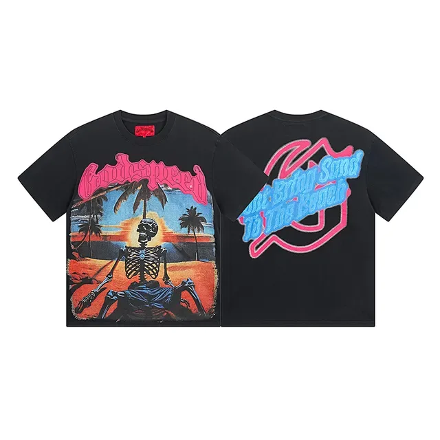 Black Multicolor Graphic-Print Oversized Fit T-Shirt 1