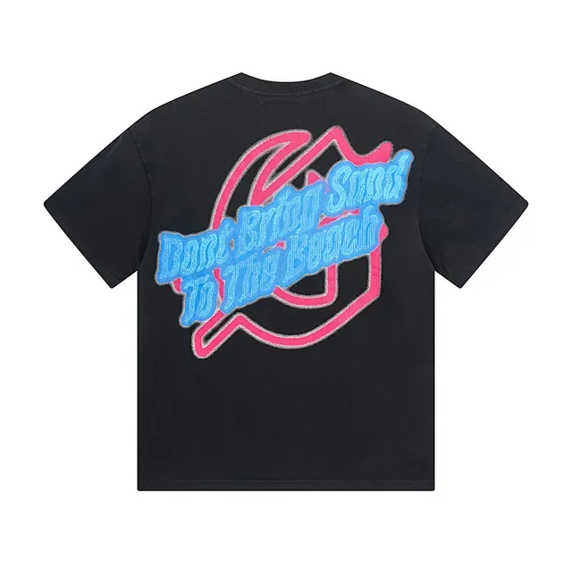 Black Multicolor Graphic-Print Oversized Fit T-Shirt 3