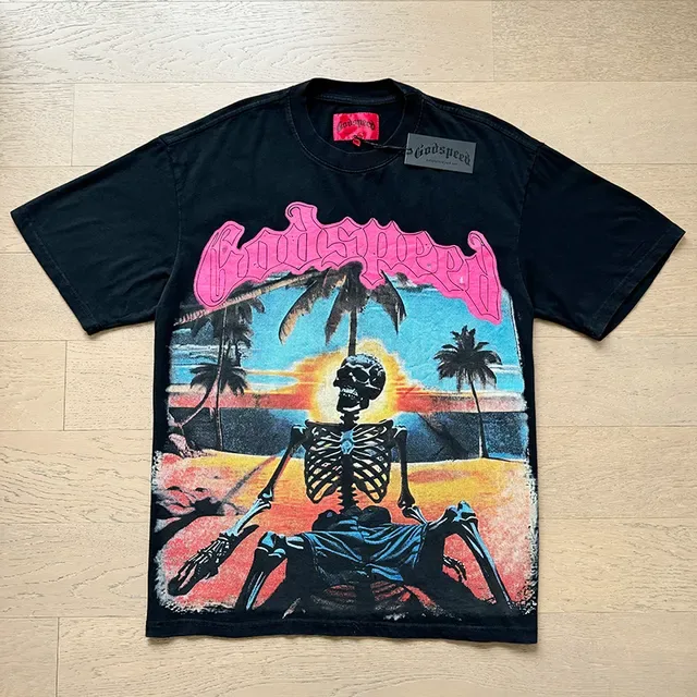 Black Multicolor Graphic-Print Oversized Fit T-Shirt 5