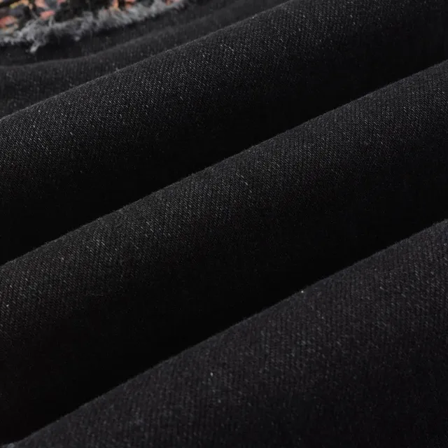 Black Multicolor Slim-Fit Distressed Jeans 7