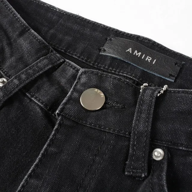 Black Multicolor Slim-Fit Distressed Jeans 16