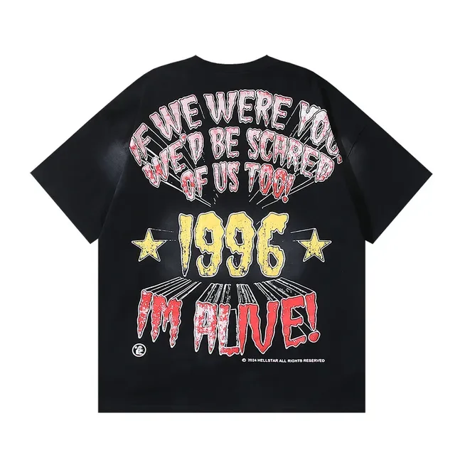 Black Oversized Horror Graphic Print T-Shirt 3
