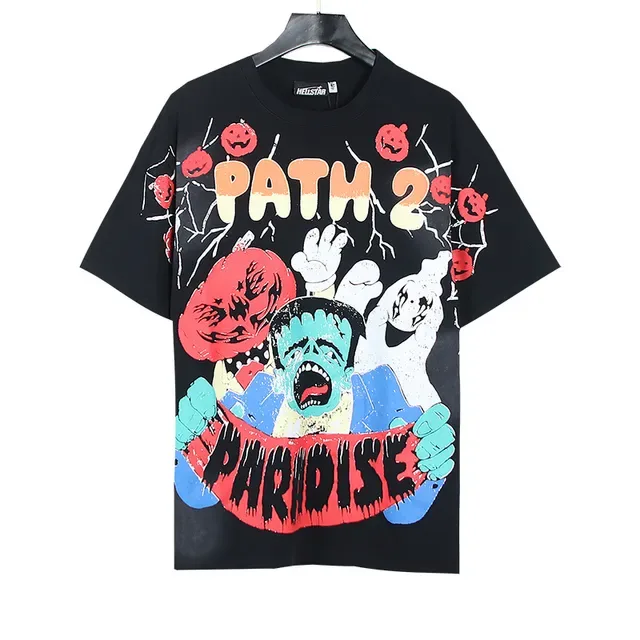 Black Oversized Horror Graphic Print T-Shirt 5