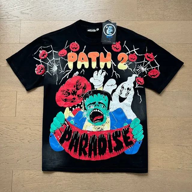 Black Oversized Horror Graphic Print T-Shirt 9