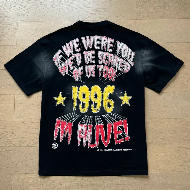 Black Oversized Horror Graphic Print T-Shirt 10