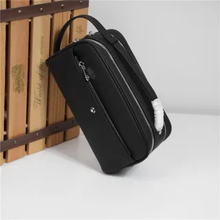 Black Pebbled Leather Top-Handle Boston Bag 8