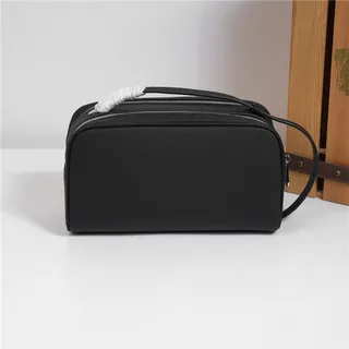 Black Pebbled Leather Top-Handle Boston Bag 9