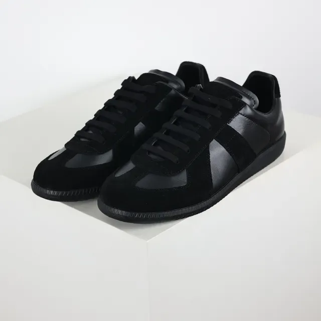 Black Suede and Leather Panel Lifestyle Sneakers 2