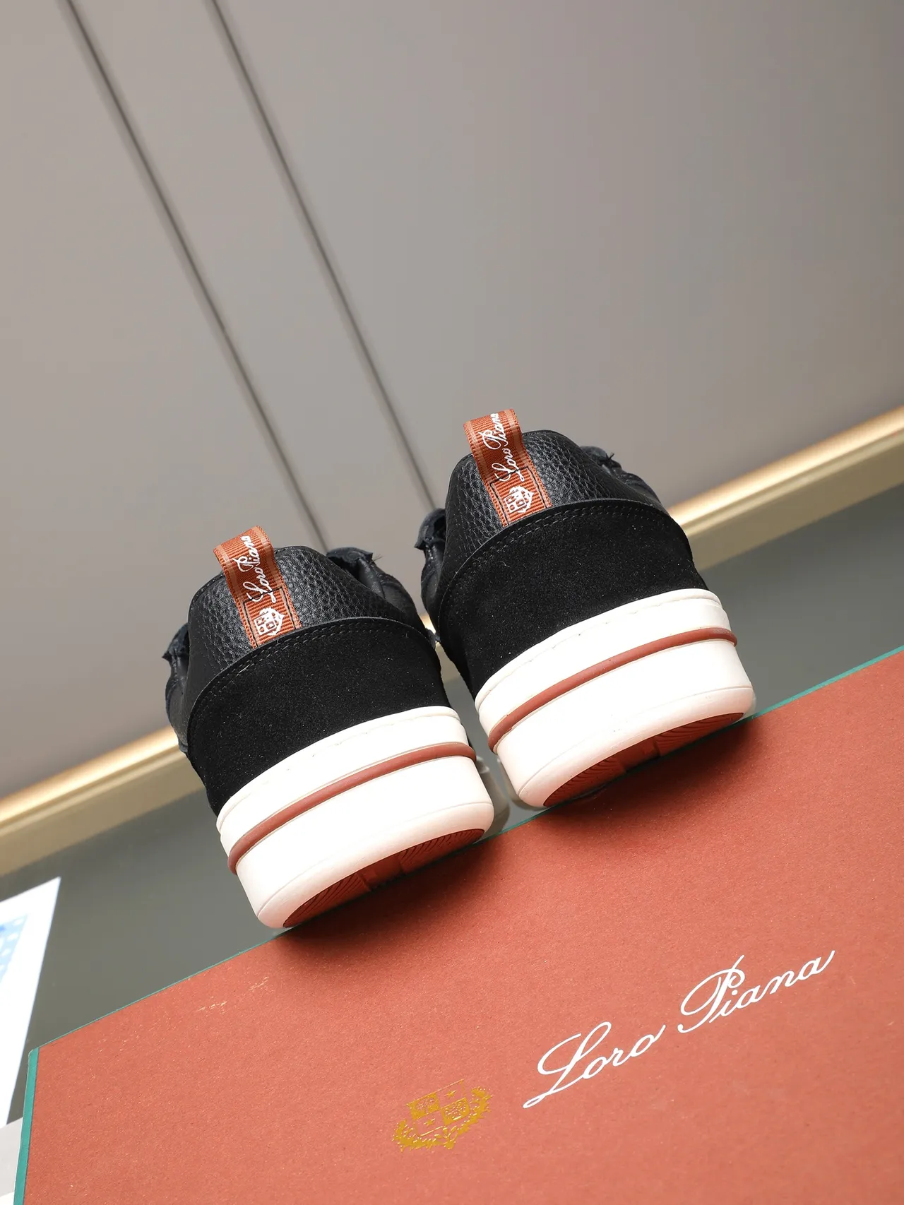Black Suede and Pebbled Leather Low-Top Lifestyle Sneaker 3