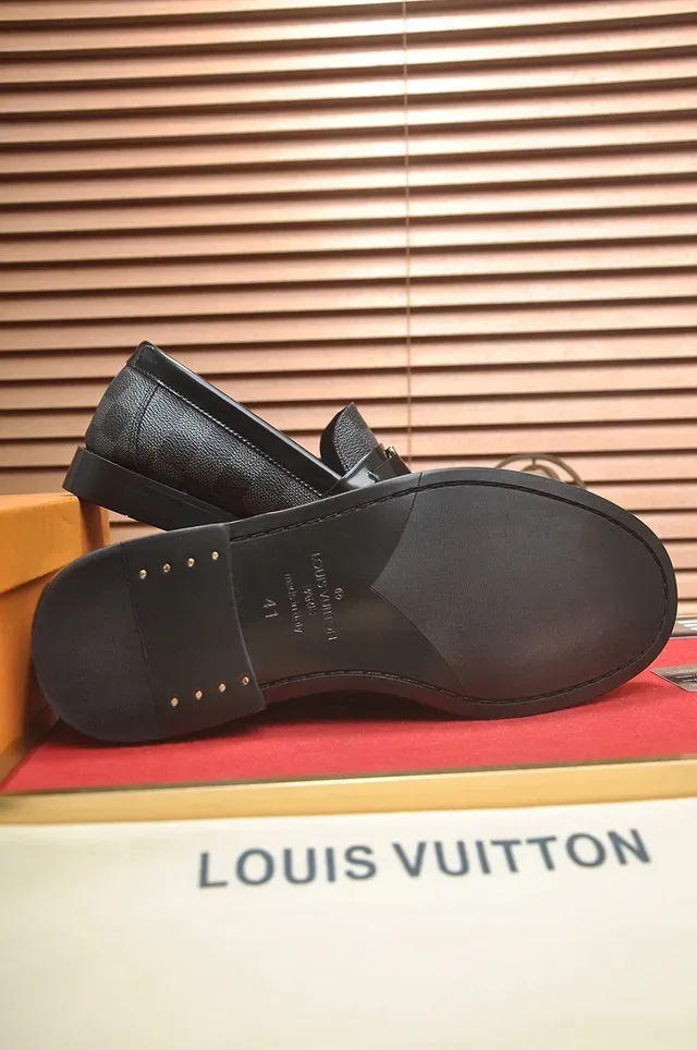 Black Textured Leather Bit Strap Loafer 2