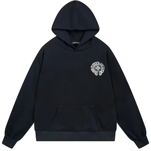Black White Oversized Fit Back-Centered Graphic Print Hoodie 4