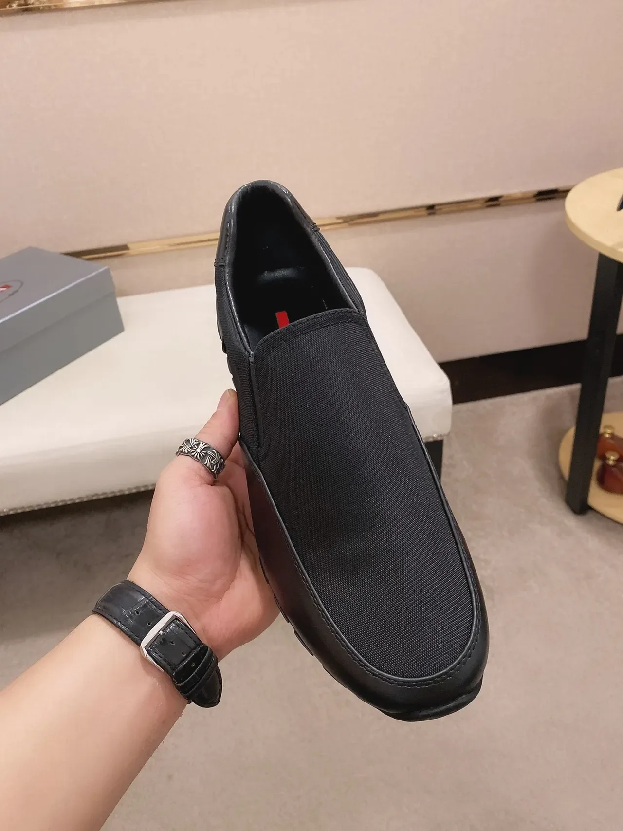 Black White Slip-On Elastic Side Panels Lifestyle Sneakers 9