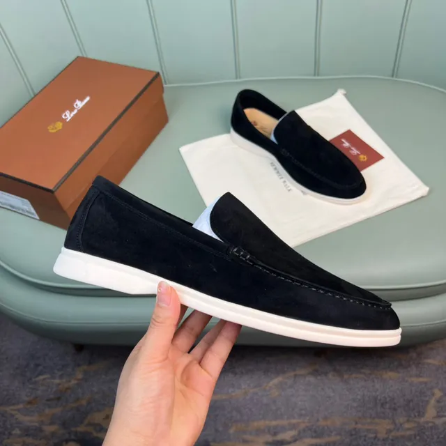 Black White Suede Rubber Sole Loafer 3