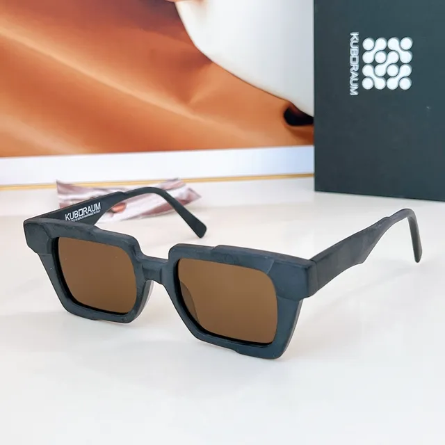 Black Yellow Angular Geometric Frames Thick Acetate Construction Sunglasses 5