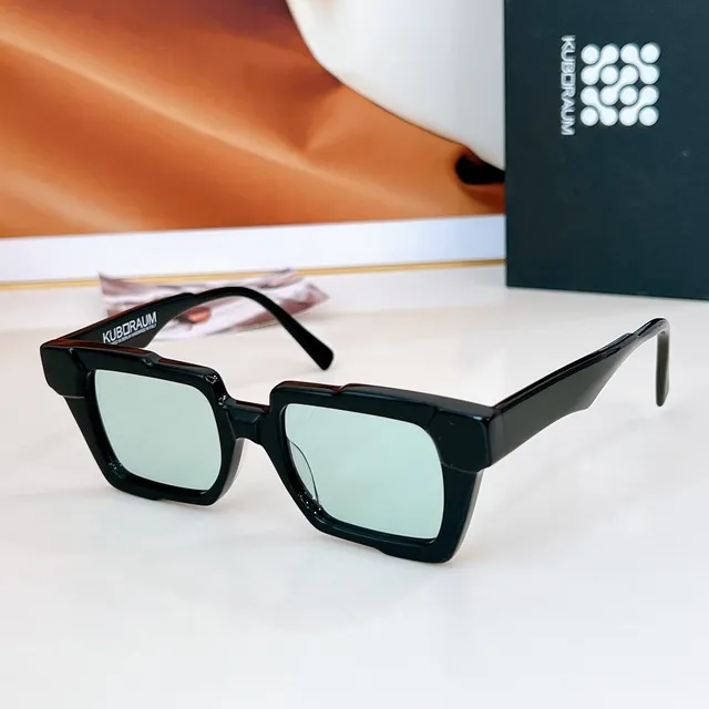 Black Yellow Angular Geometric Frames Thick Acetate Construction Sunglasses 6