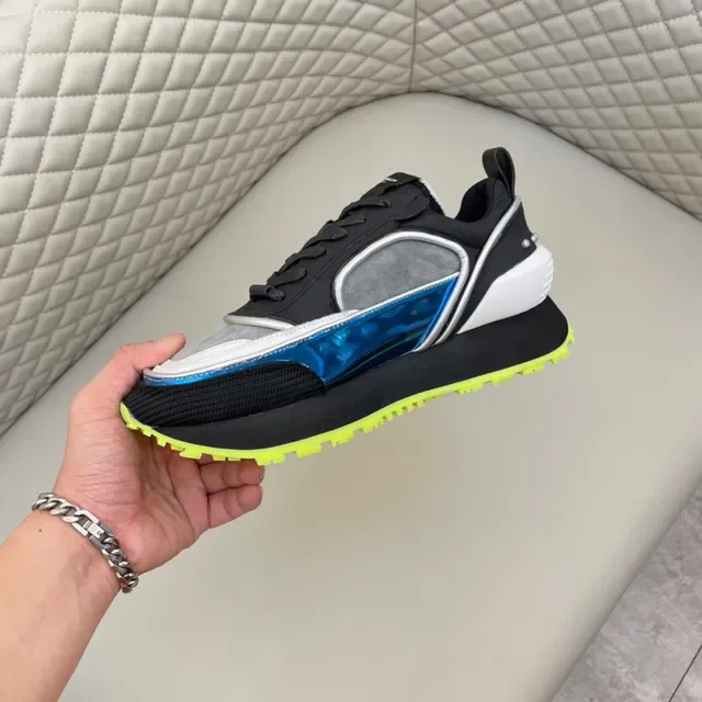Black Yellow Chunky Sculpted Sole Translucent Blue Overlay Sneakers 4