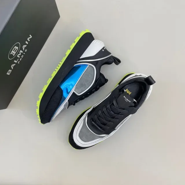 Black Yellow Chunky Sculpted Sole Translucent Blue Overlay Sneakers 7