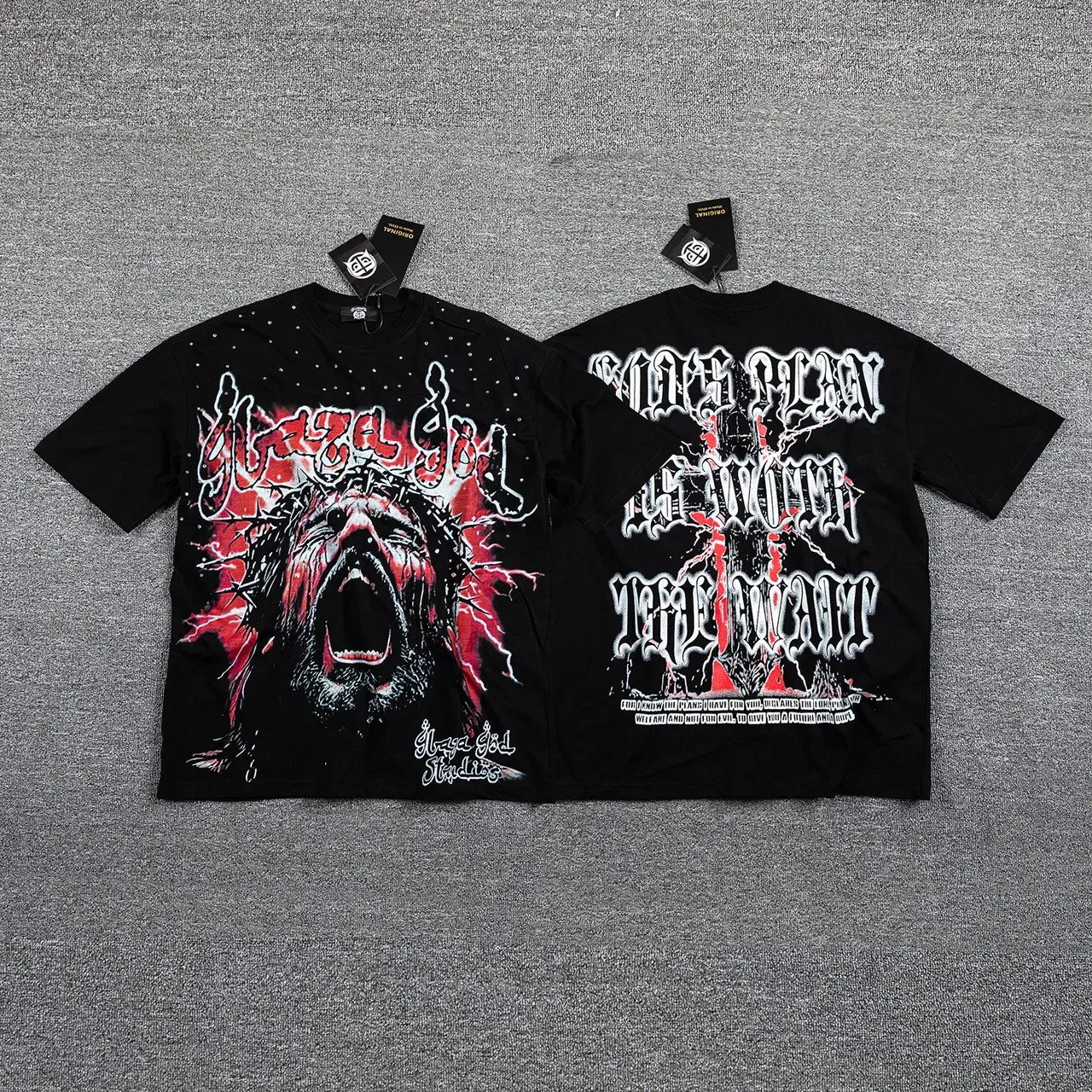 Black Yellow Graphic-Print Oversized Fit T-Shirt 3