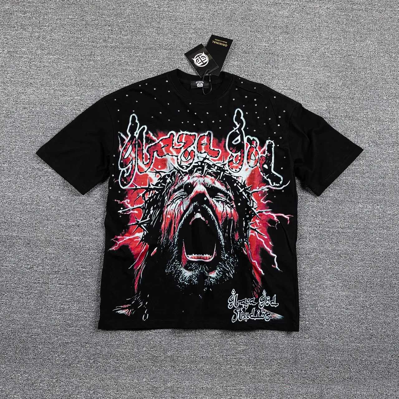 Black Yellow Graphic-Print Oversized Fit T-Shirt 5