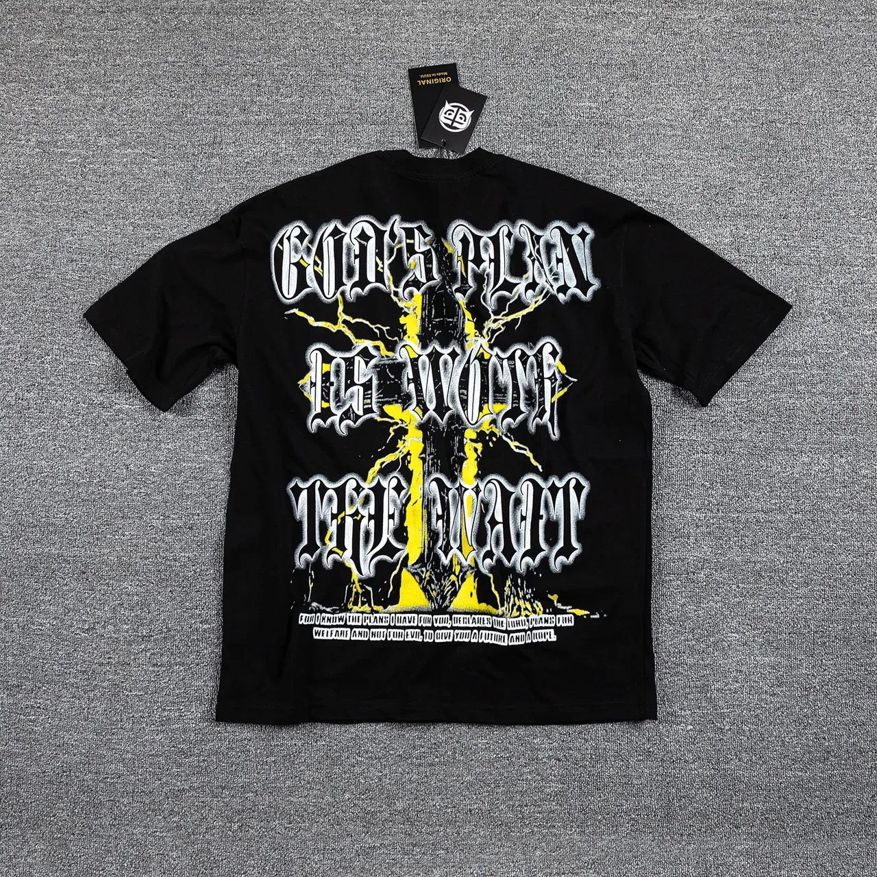 Black Yellow Graphic-Print Oversized Fit T-Shirt 7