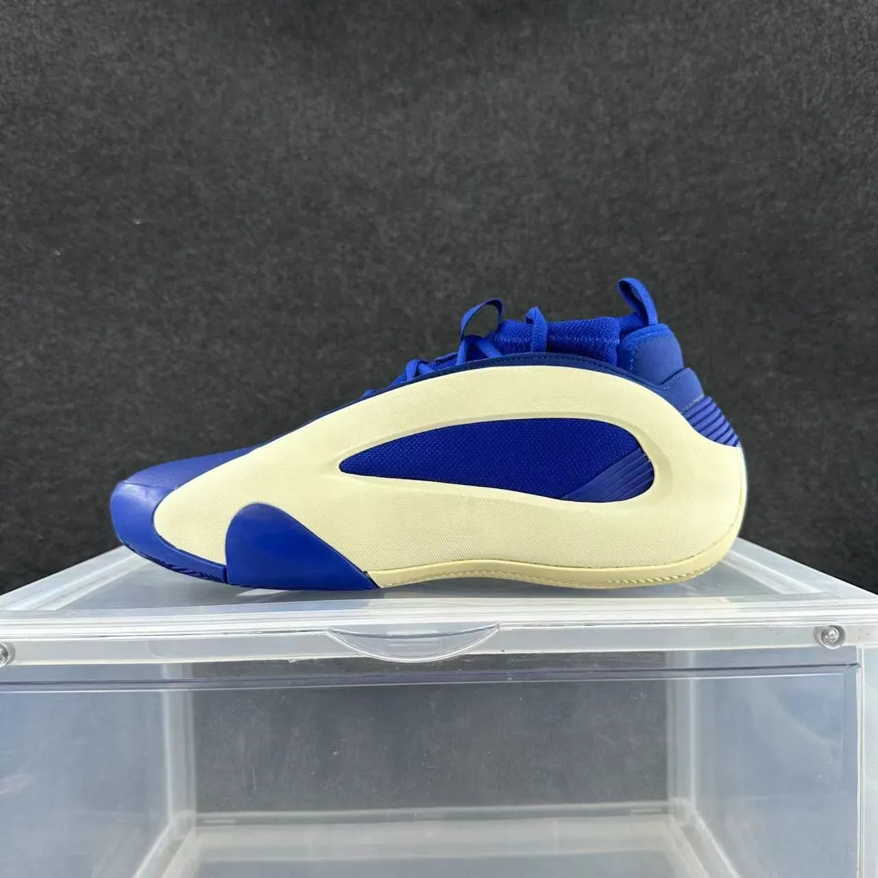 Blue and Cream High-Top Sculpted Midsole Sneaker 2