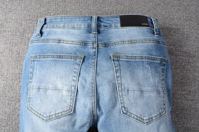 Blue Multicolor Distressed Slim-Fit Jeans 18