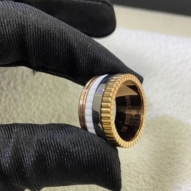 Boucheron Quatre Gold White Multi-Band Rotating Ceramic And Metal Ring 2