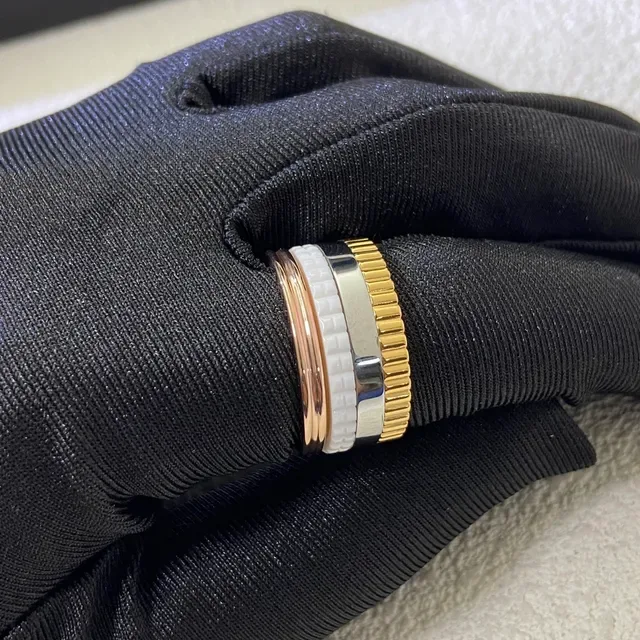 Boucheron Quatre Gold White Multi-Band Rotating Ceramic And Metal Ring 3