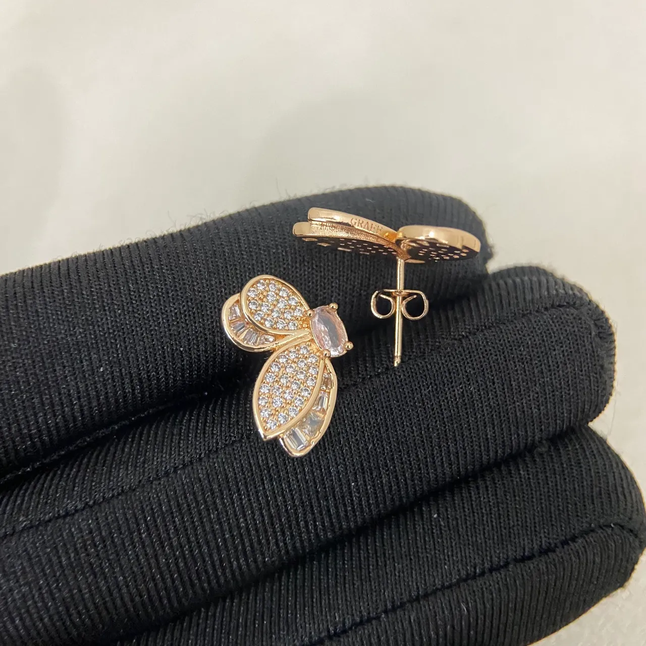 Bow-Shaped Pavé Crystal Oval-Center Stud Earrings 4