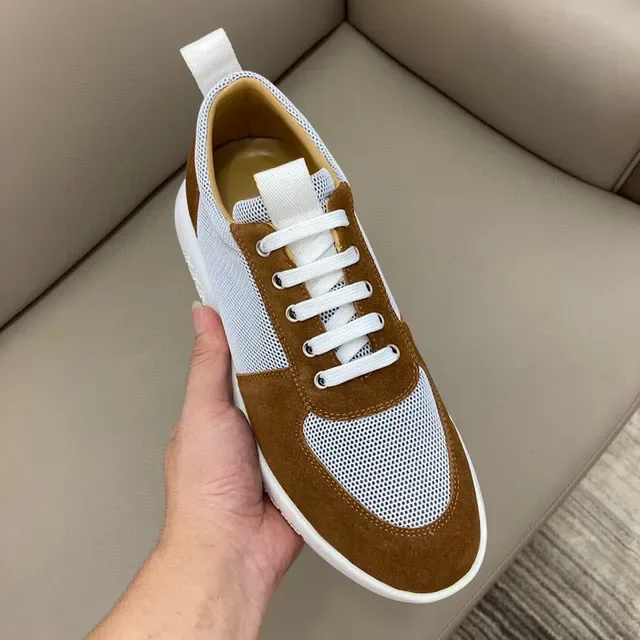 Brown and White Mesh Suede Lifestyle Sneaker 2