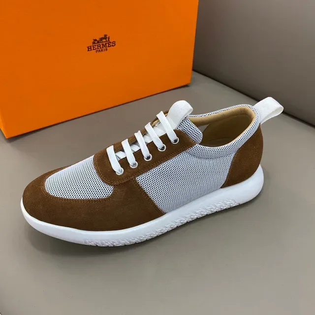 Brown and White Mesh Suede Lifestyle Sneaker 5