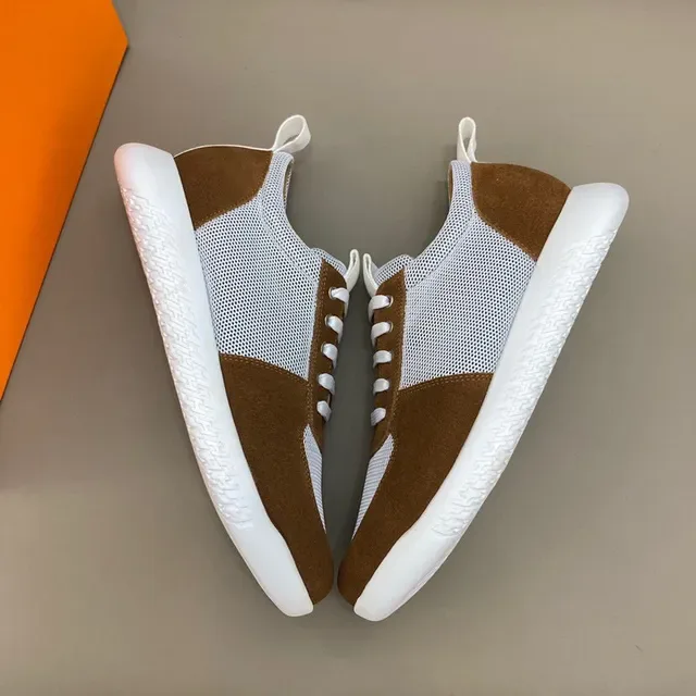 Brown and White Mesh Suede Lifestyle Sneaker 8