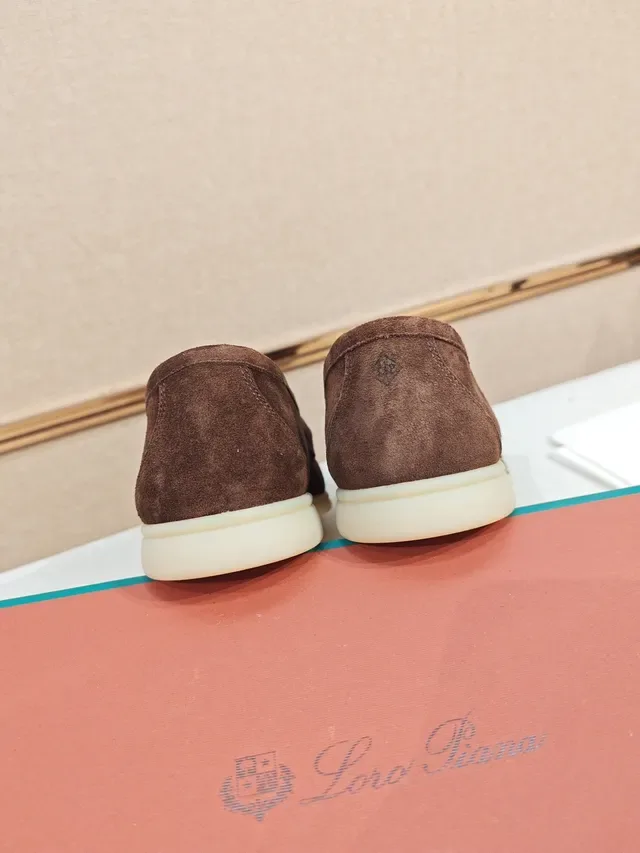 Brown Beige Suede Saddle Strap Loafer 3
