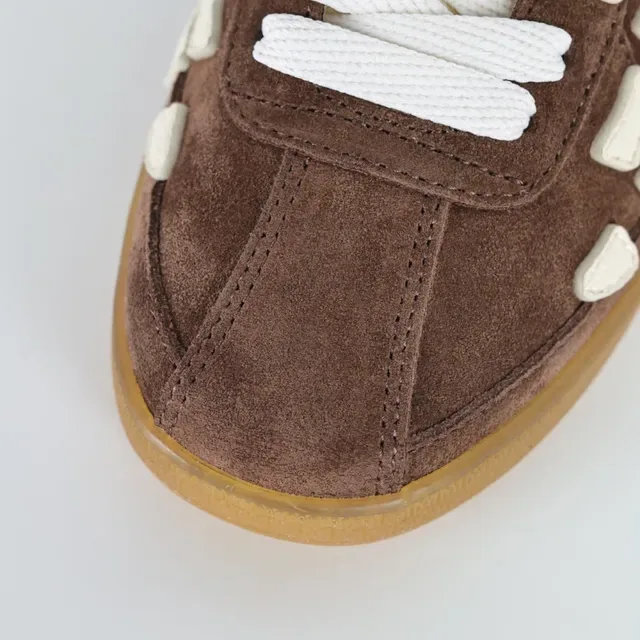 Brown Beige Suede Upper Off-White Bone-Shaped Overlays Sneakers 5