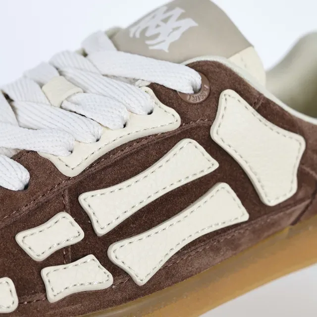 Brown Beige Suede Upper Off-White Bone-Shaped Overlays Sneakers 6
