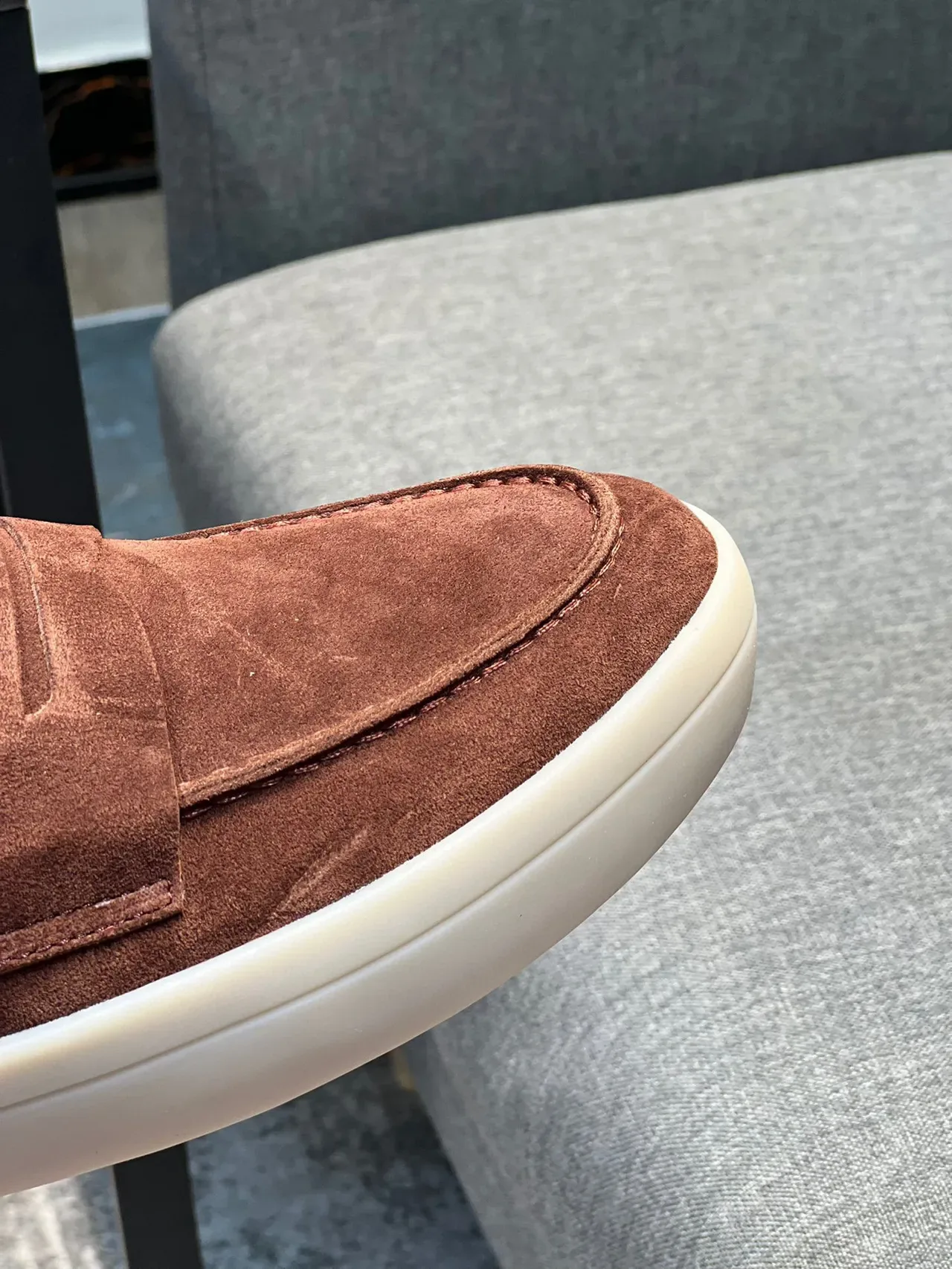 Brown Beige Suede Upper Penny Strap Loafer 3