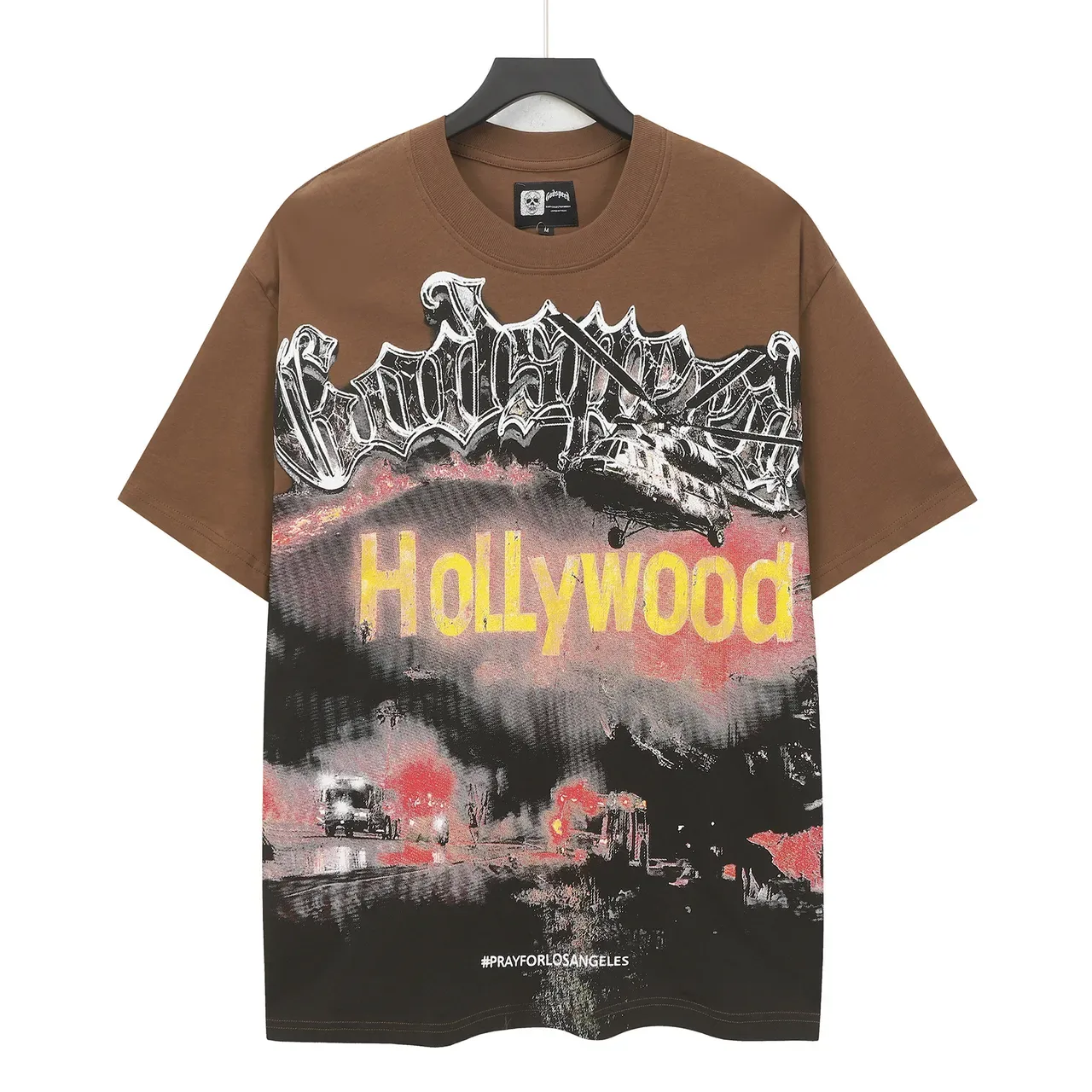 Brown Oversized Double-Sided Graphic Print T-Shirt 2