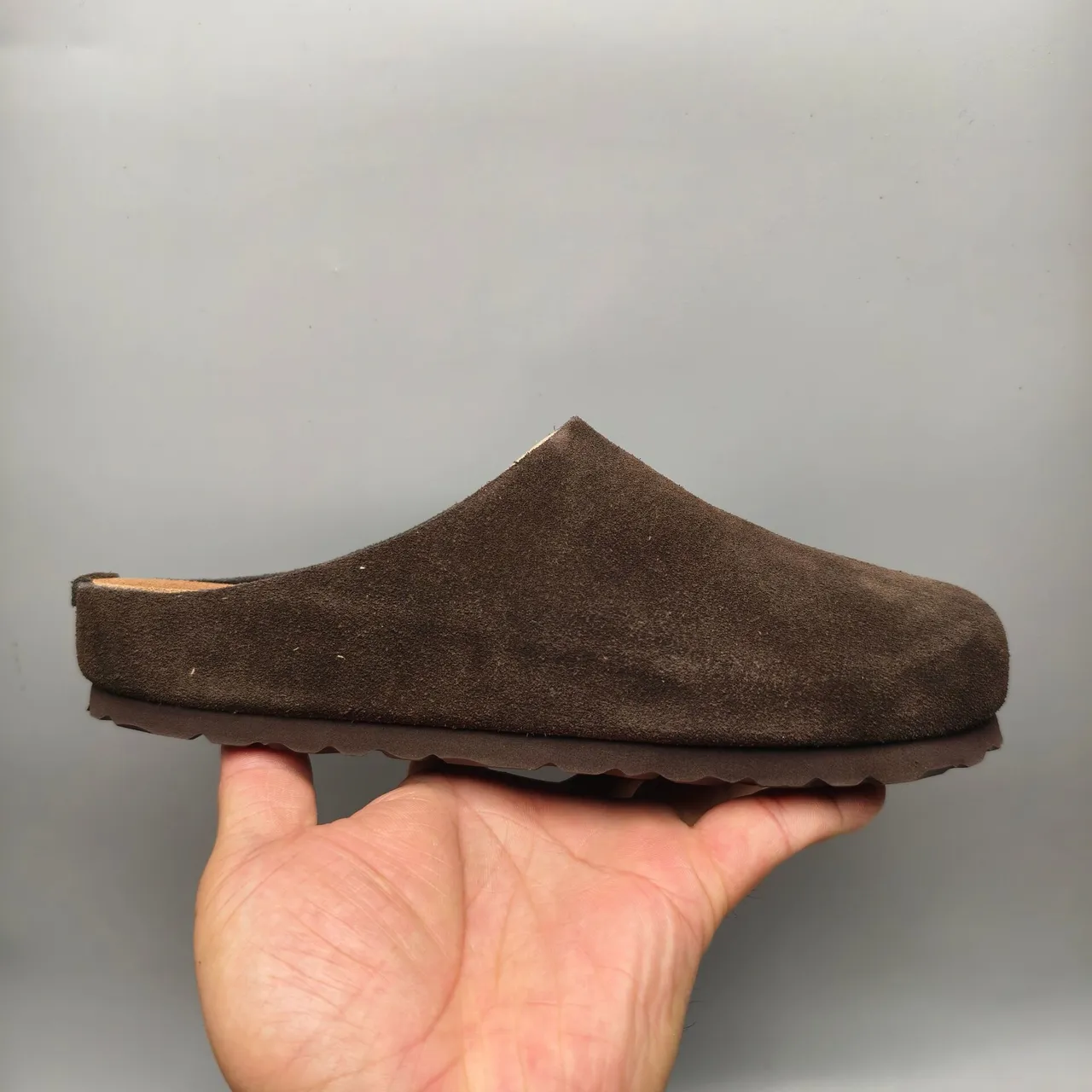 Brown Suede Open-Back Slipper 2