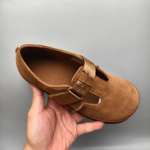 Brown Suede T-Strap Platform Mary Jane Shoes 3
