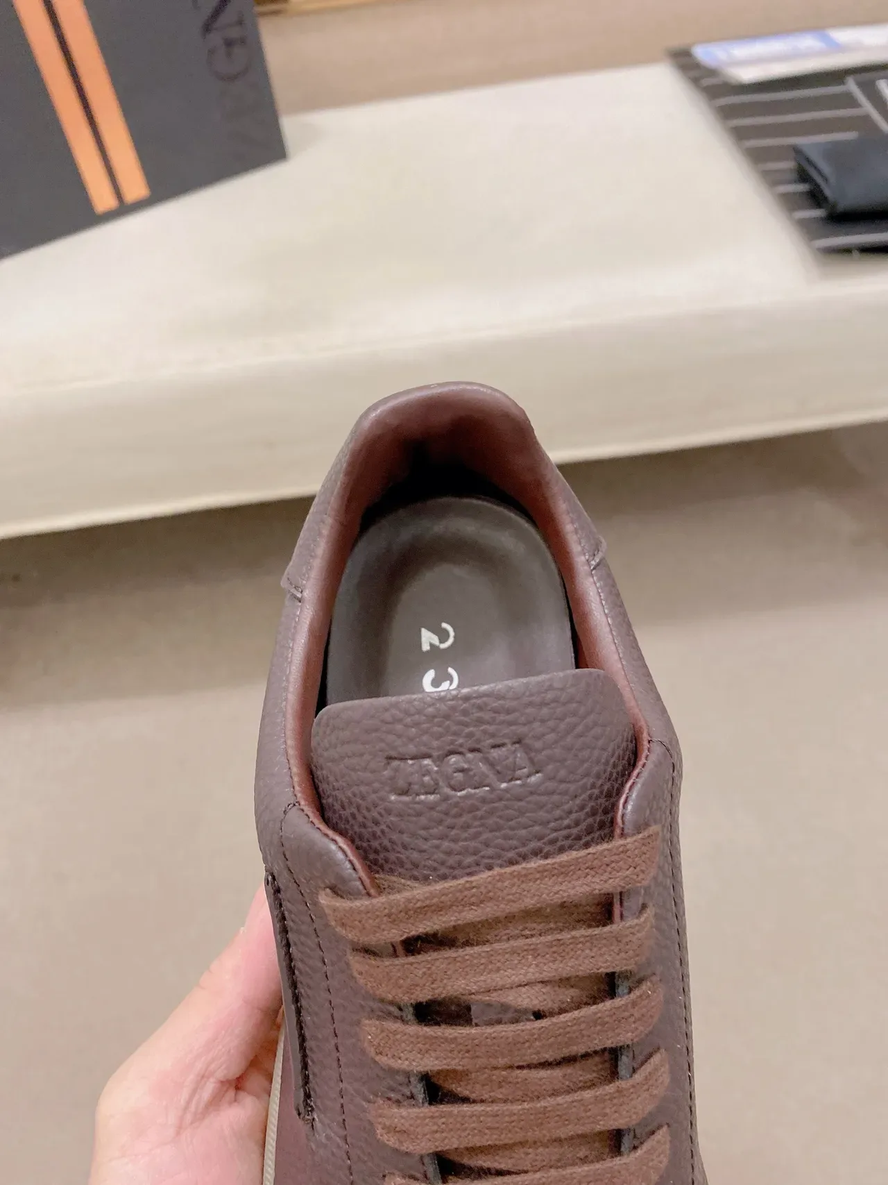 Brown Textured Pebbled Upper Low-Top Lace-Up Sneaker 3