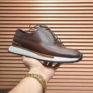 Brown White Detailing Modern Layered Sole Brogue