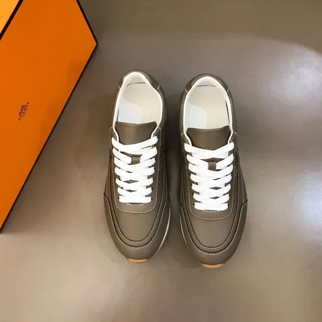 Brown White Paneled Leather-Like Upper Contrast Topstitching Sneakers 9