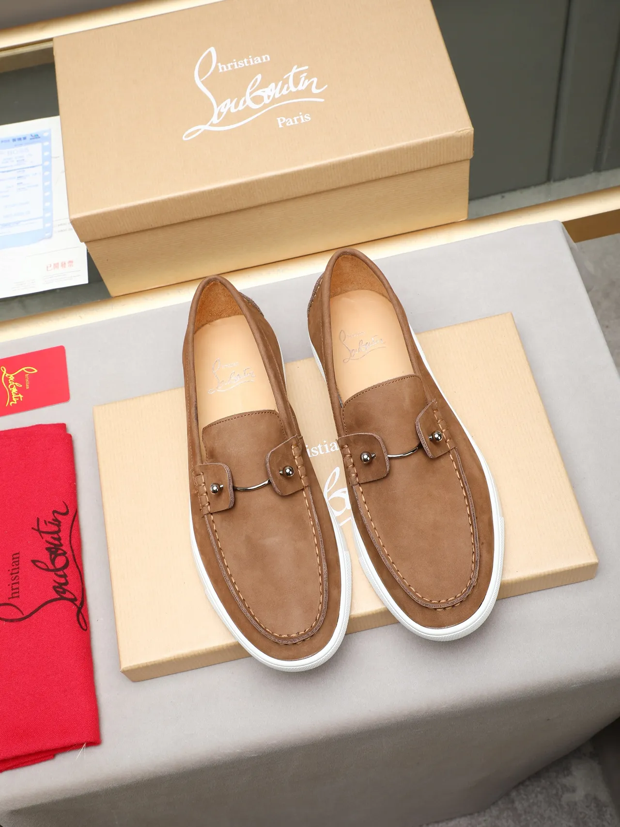 Brown White Suede Upper Penny Strap Loafer 2