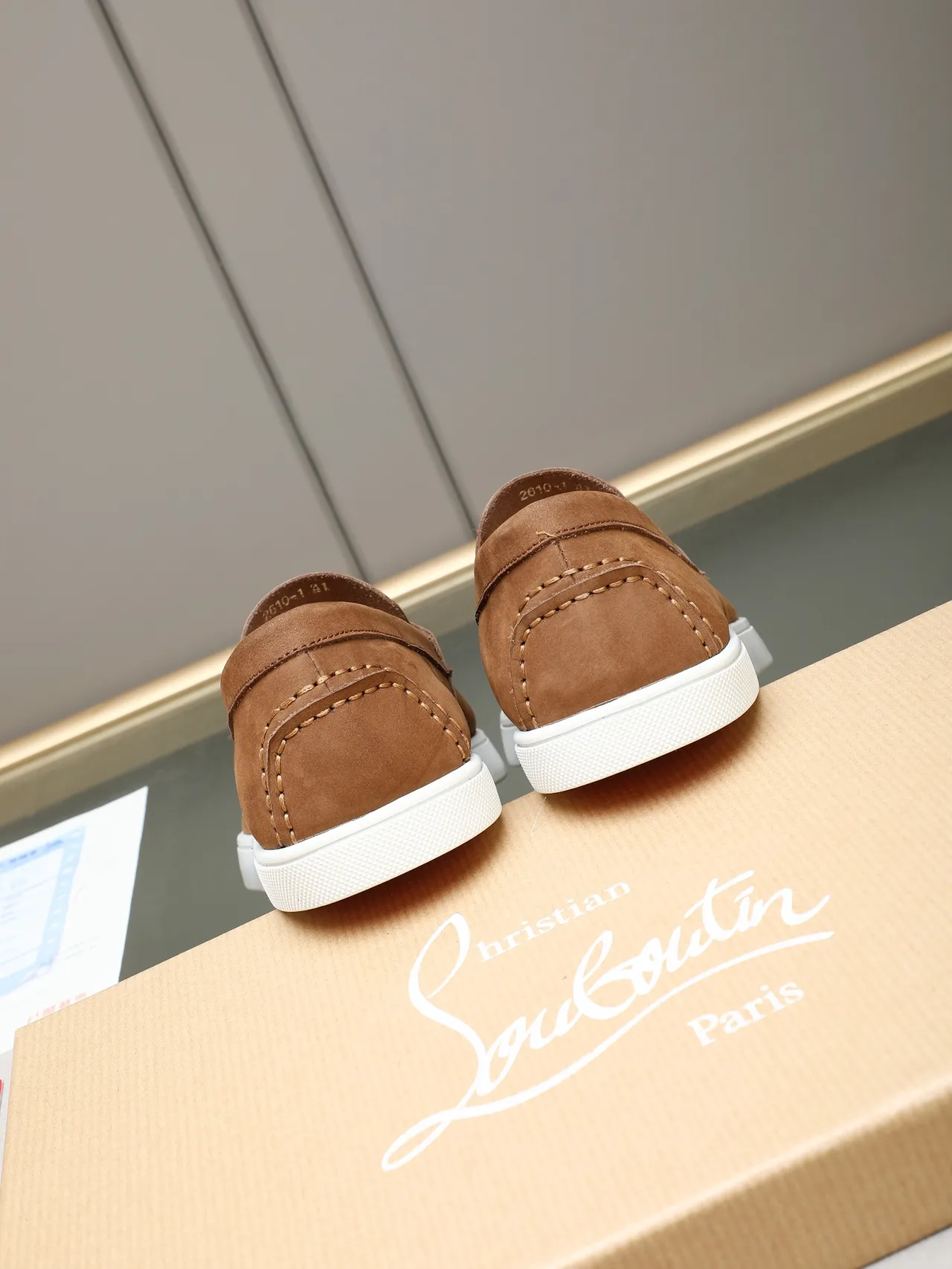 Brown White Suede Upper Penny Strap Loafer 3